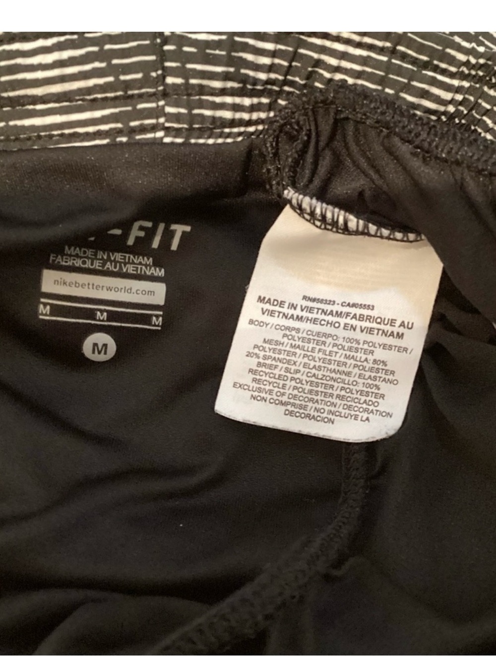 Nike Dri-FIT Running Shorts Black White Pattern Women’s Size Medium - Picture 14 of 14
